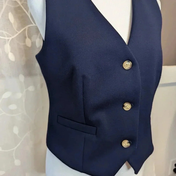 Loft Navy Blue Suit Vest, Size S, Fully Lined, So Stylish - Picture 3 of 6